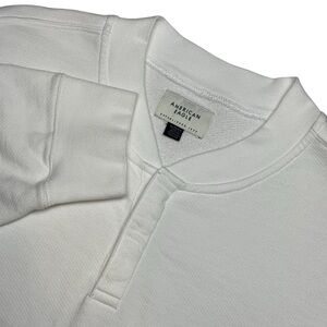 American Eagle Men’s‎ XL White Henley Sweatshirt Soft Fleece Crew